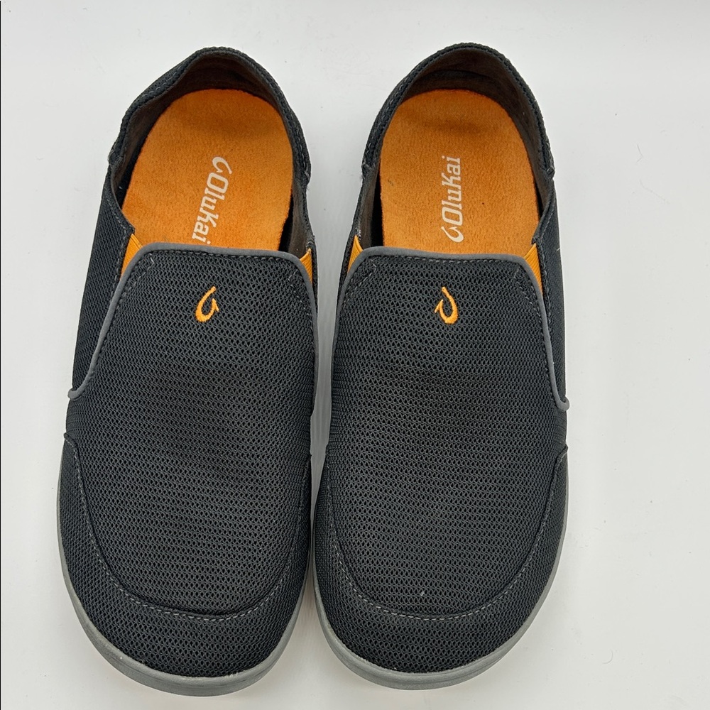 OluKai Men's NOHEA MESH Charcoal Orange Slip-On Loafers 11 /42